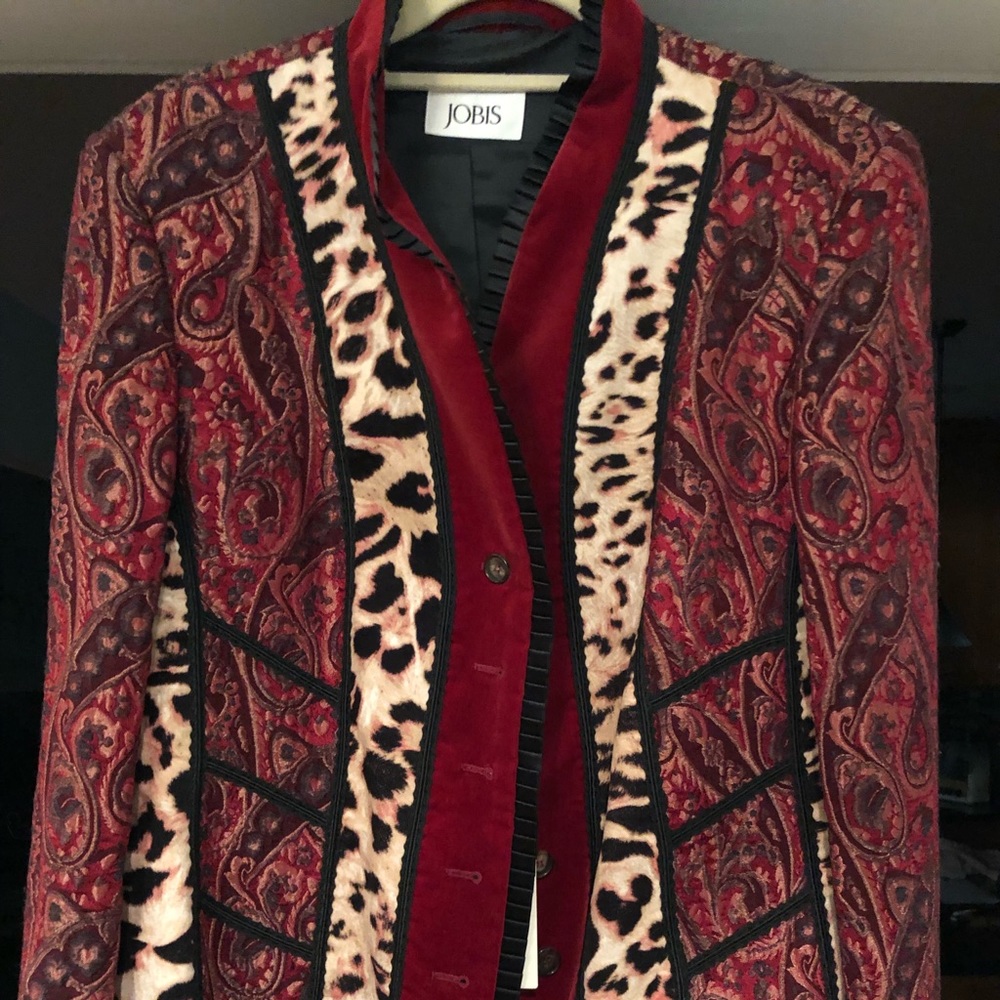Jobis red animal print blazer